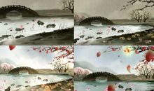 风送梅花过小桥，飘飘。