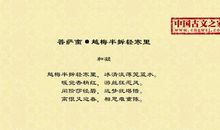 越梅半拆轻寒里，冰清淡薄笼蓝水。