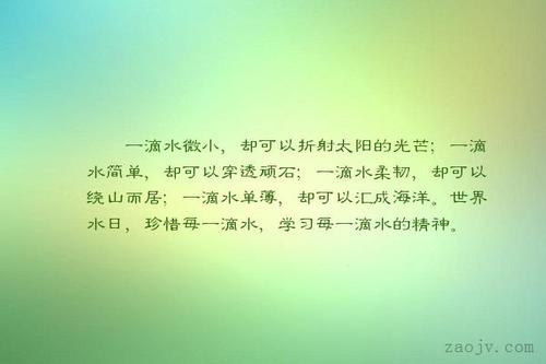 世界水日演讲：珍惜每一滴水_750字