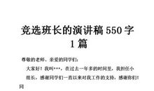 竞选班长_550字