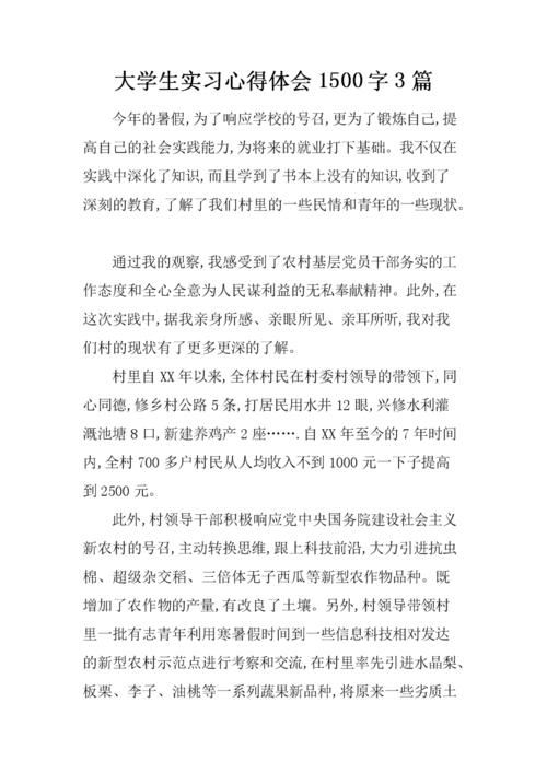 大学生实习总结