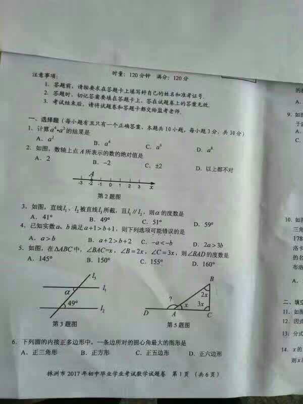 2017湖南省株洲市高中入学考试全场作文：没有刻苦学习，我怎么能收获