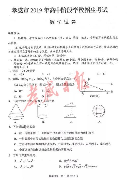 2019年湖北孝感高中入学考试中文满分作文（发布）