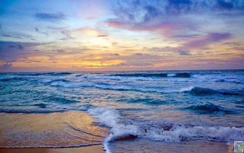 描述大海风光的构图