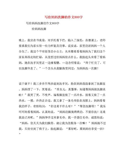 洗你妈妈的脚_450字