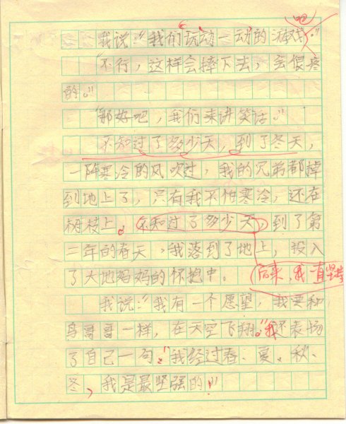 如果我是一片叶子；友谊的桥梁（吴自静）_650字