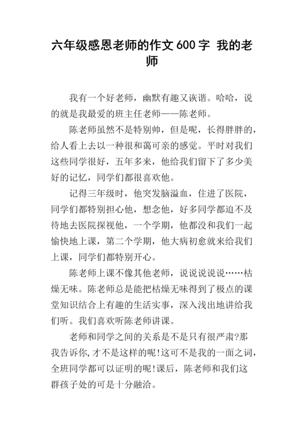 我的作文老师