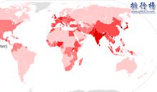 23个国家的人口密度排名