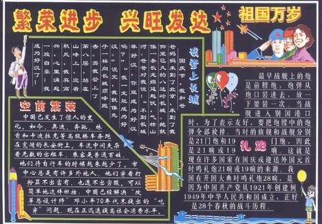 国庆黑板报：祖国万岁_20字
