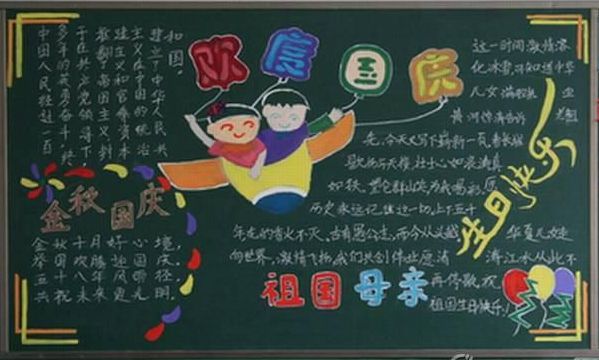 国庆黑板报：生日快乐Motherland_20个字