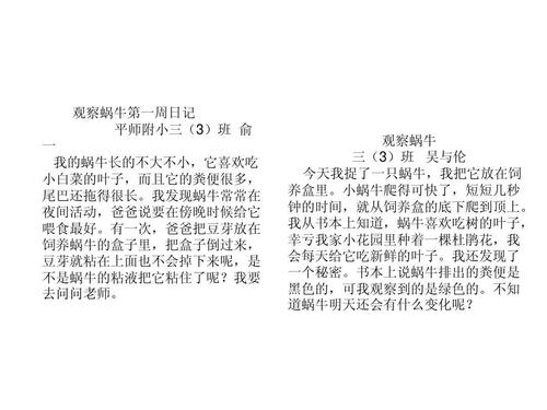 蜗牛观察日记