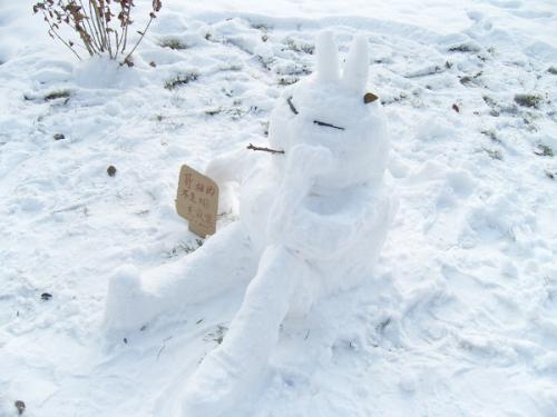 家人在雪地上行走