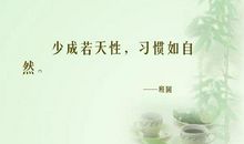少成若天性，习惯成自然