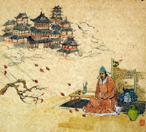 茅草屋被秋风吹倒，改写成叙事