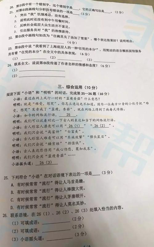 上海市普陀区初三中期考试作文_700字