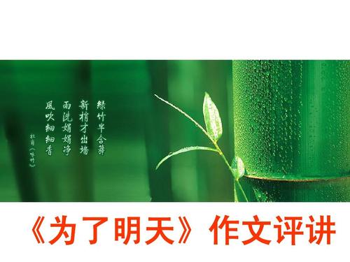 为了明天