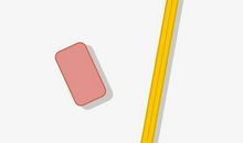 铅笔、橡皮和纸