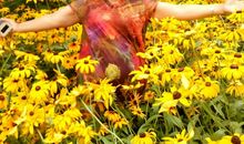 花开了，我开心地笑了