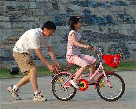 学会了骑自行车