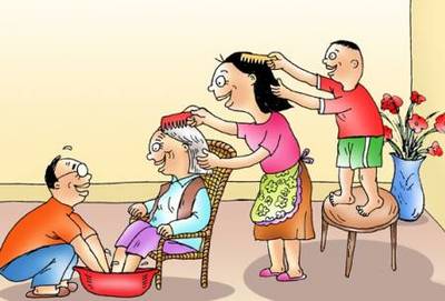 你看起来很孝顺