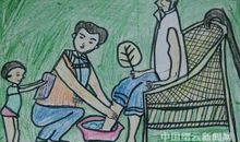 第一次为爸爸洗脚