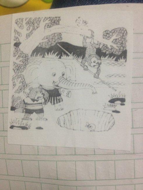 小鸭掉进坑里看书写字