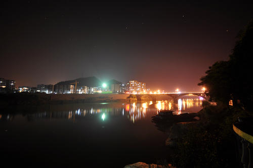 在一个小镇里的夜晚