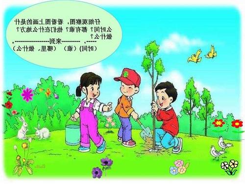 三人种树看图写词