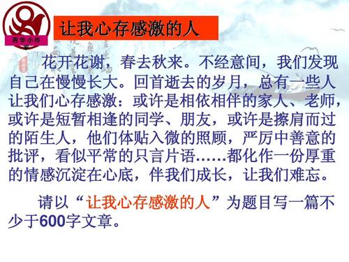 给一个令我感激的人600句话