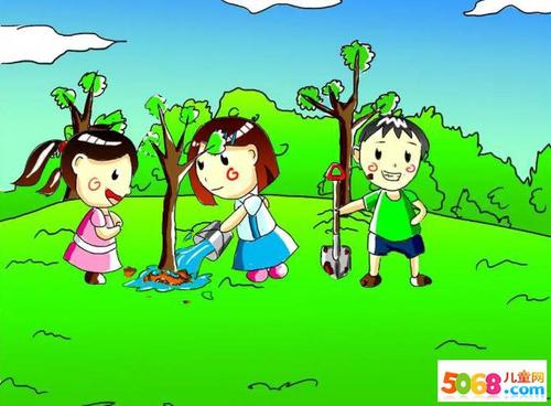 小学二年级看图片写词植树