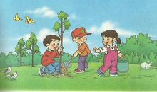 植树节看图写话一年级