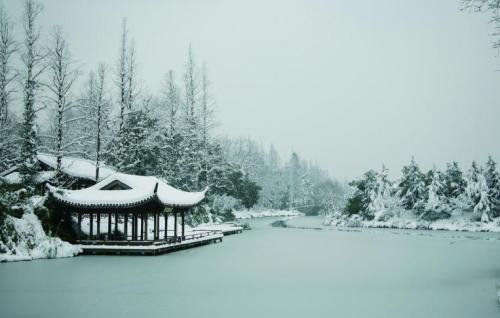 西湖看雪