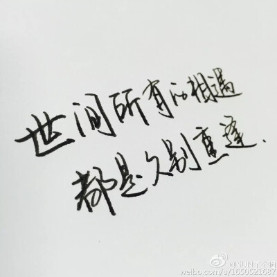 世界上所有的相遇都经过了很长时间