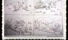 救鸭子看图写话图片