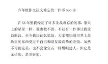 难忘的一件事600初中