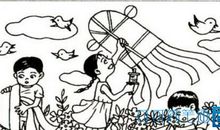 二年级看图这话放风筝