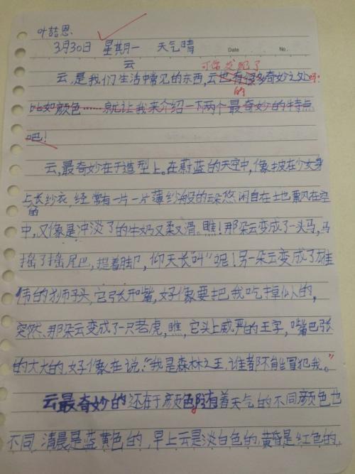 小豆豆四年级观察日记