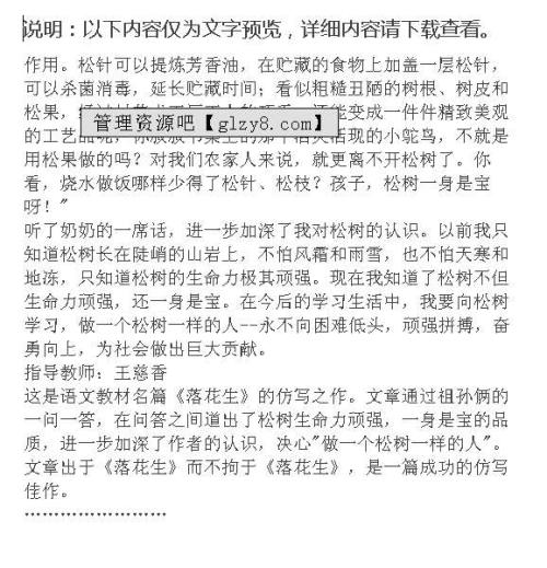 从松树中了解真相500个单词