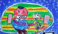 我和爸爸抢电视