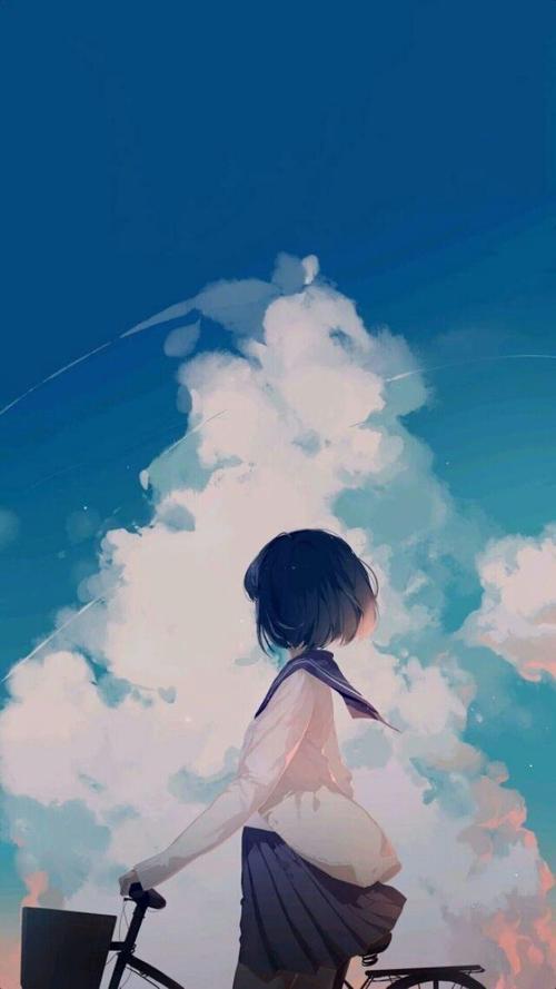 天空中有一个女孩的心