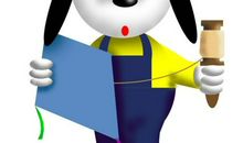 小狗毛毛放风筝