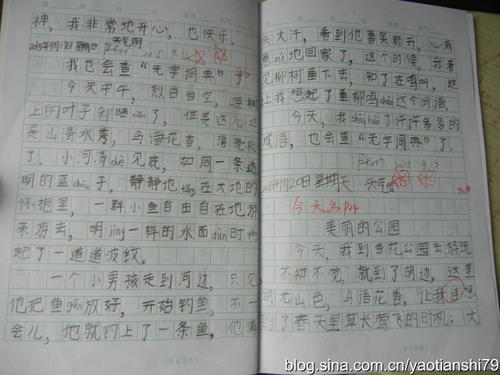 父子俩钓鱼读书写词