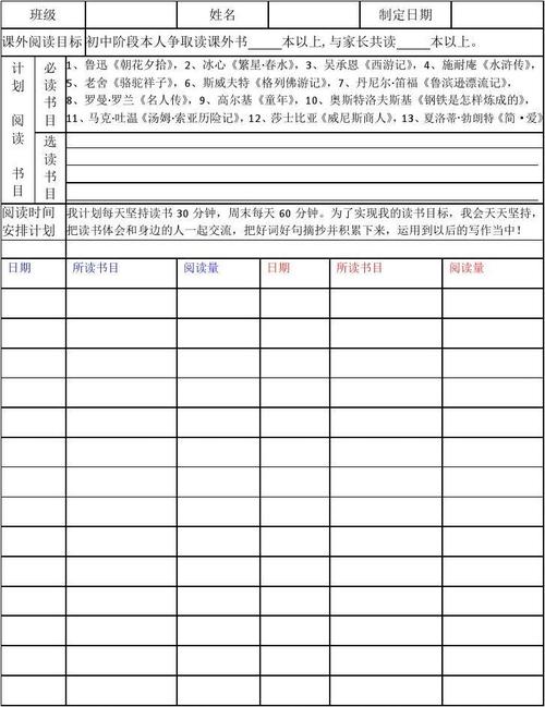 我的阅读计划