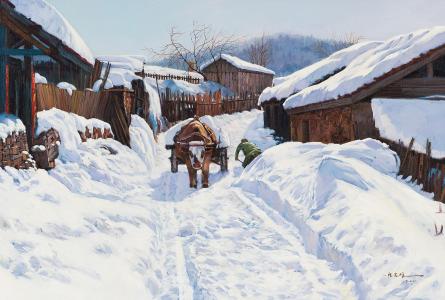 农村雪景
