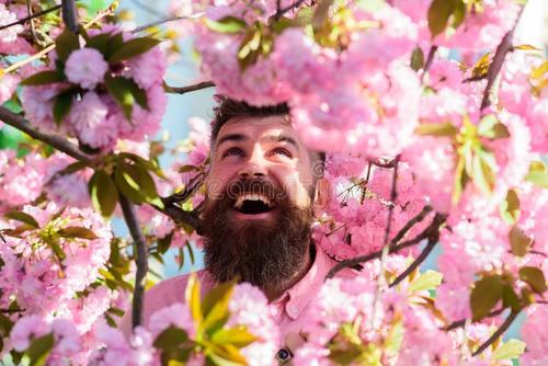 微笑的花朵与她同在