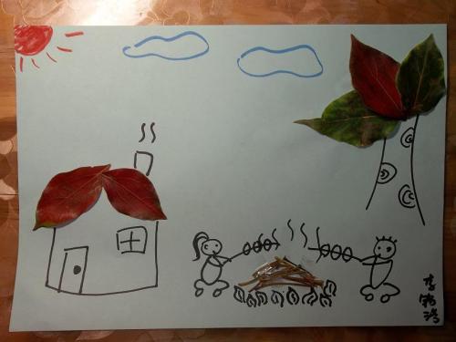 美丽的叶子绘画作品二年级