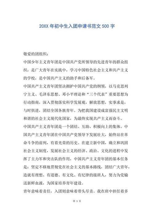 初中生非常激动人心的示例申请表