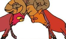 小兔扶老山羊过独木桥看图写话