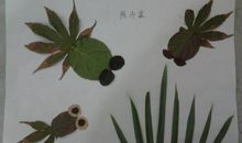 有趣的树叶贴画