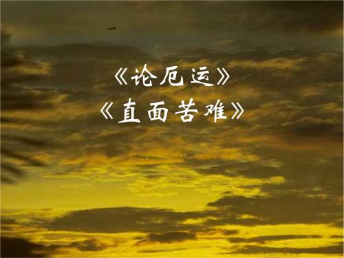 拿出面对不幸的心